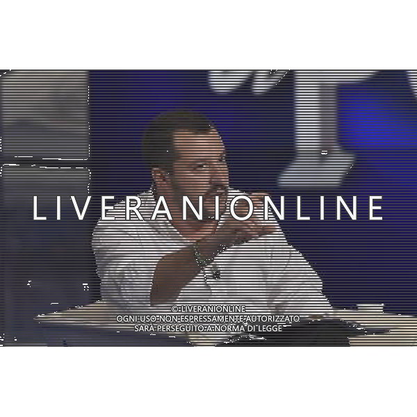 Matteo Salvini ospite della trasmissione televisiva \'Porta a Porta\' Roma 14 settembre 2015 Â©Corradetti/Agenzia Aldo Liverani S.a.s.