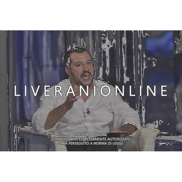 Matteo Salvini ospite della trasmissione televisiva \'Porta a Porta\' Roma 14 settembre 2015 Â©Corradetti/Agenzia Aldo Liverani S.a.s.