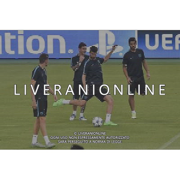 Roma - 15/09/2015 - Stadio Olimpico - Uefa Champions League 2015/2016 - Conferenza stampa e allenamento del Barcellona - nella foto: Lionel Messi Luis Suarez e Gerard Pique\' / Ph Fabrizio Corradetti - Ag. Aldo Liverani sas