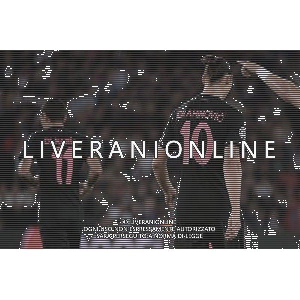 Zlatan IBRAHIMOVIC / Angel DI MARIA - 15.09.2015 - PSG / Malmo - 1ere journee Champions League Photo : Nolwenn Le Gouic / Icon Sport AG ALDO LIVERANI SAS ONLY ITALY