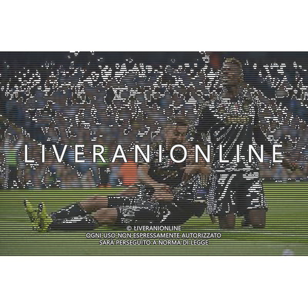 Manchester 14-09-2015 - Etihad Stadium Manchester Manchester City vs Juventus - Uefa Champions league 2015/2016 Nella foto: esultanza Juve FOTO FEDERICO TARDITO-AG ALDO LIVERANI SAS