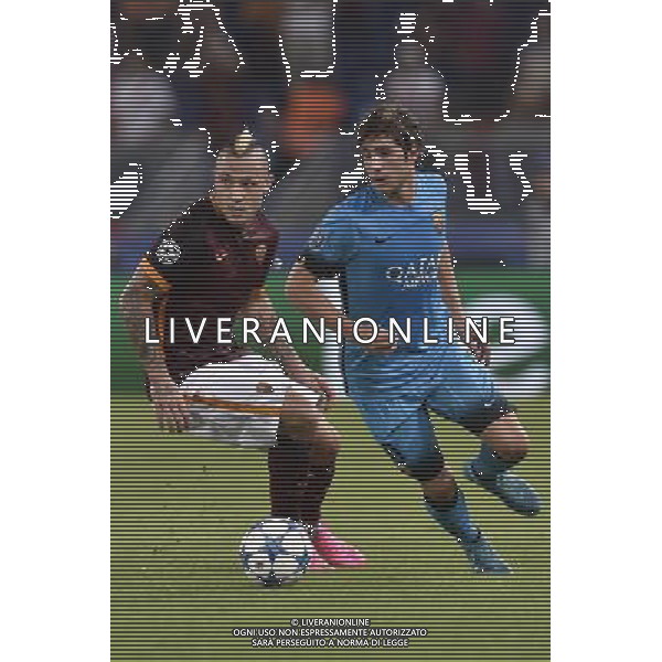Roma - 16/09/2015 - Stadio Olimpico - Uefa Champions League 2015/2016 - Gruppo E - AS Roma vs Barcellona - nella foto: Sergi Roberto e Radja Nainggolan / Ph Fabrizio Corradetti - Ag. Aldo Liverani sas