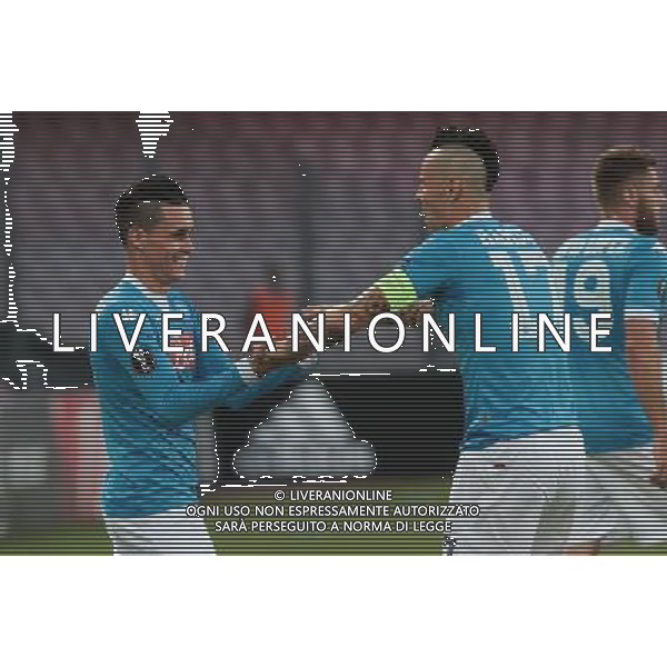 NAPOLI, CLUB BRUGGE 17-09-2015 NELLA FOTO: ESULTANZA CALLEJON FOTO MOSCA- AG.LIVERANI