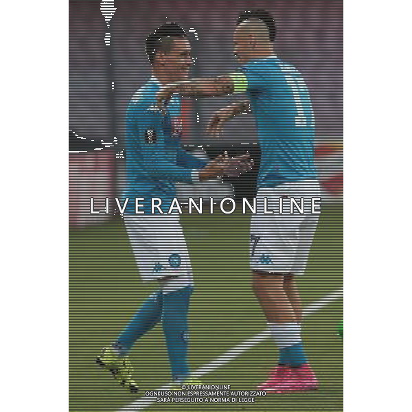 NAPOLI, CLUB BRUGGE 17-09-2015 NELLA FOTO: ESULTANZA CALLEJON FOTO MOSCA- AG.LIVERANI