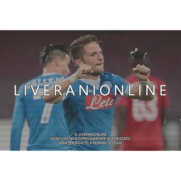 NAPOLI, CLUB BRUGGE 17-09-2015 NELLA FOTO: ESULTANZA MERTENS FOTO MOSCA- AG.LIVERANI