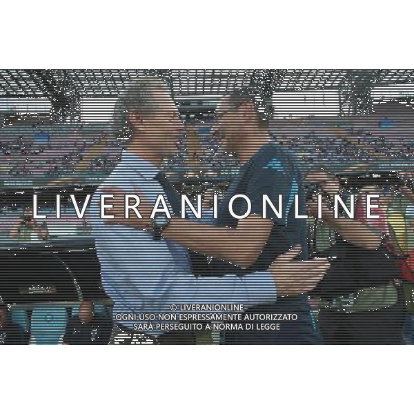 NAPOLI, CLUB BRUGGE europa league 17-09-2015 NELLA FOTO: PREUD\'HOMME, SARRI FOTO MOSCA, AG.LIVERANI