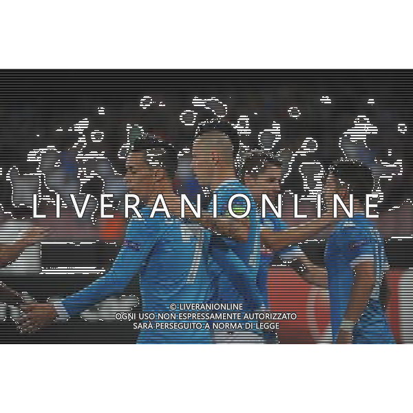 NAPOLI, CLUB BRUGGE europa league 17-09-2015 NELLA FOTO: ESULTANZA HAMSIK FOTO MOSCA, AG.LIVERANI