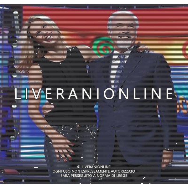 Presentazione 28a edizione di Striscia la notizia Milano - 18.09.2015 Nella Foto:Antonio Ricci con Michelle Hunziker /Ph.Vitez-Ag. Aldo Liverani