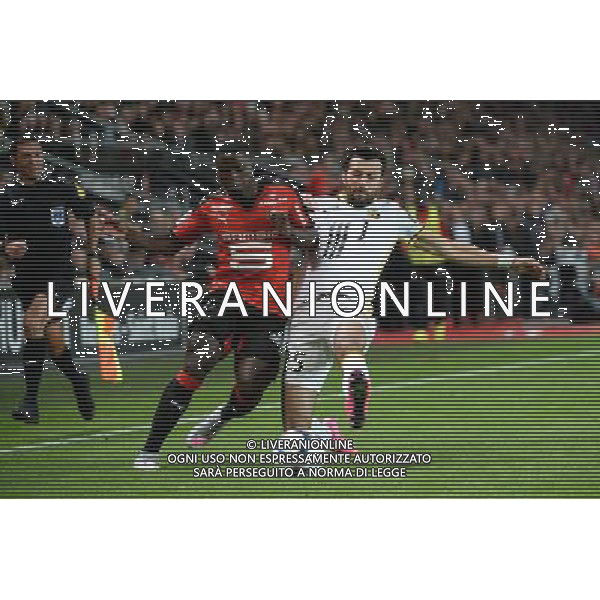 Paul Georges NTEP / Marko BASA - 18.09.2015 - Rennes / Lille - 6eme journee Ligue 1 Photo : Nolwenn Le Gouic / Icon Sport AG ALDO LIVERANI SAS ONLY ITALY