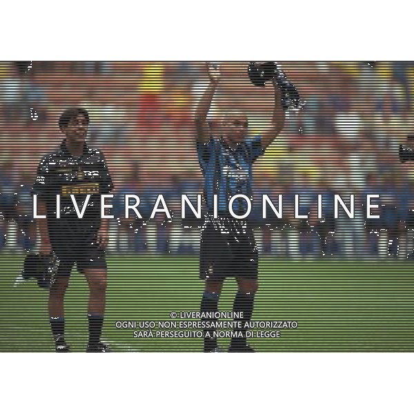 1997 PRESENTAZIONE DI RONALDO INTER NELLA FOTO Ronaldo Luís Nazário de Lima CON ALVARO RECOBA AG ALDO LIVERANI SAS