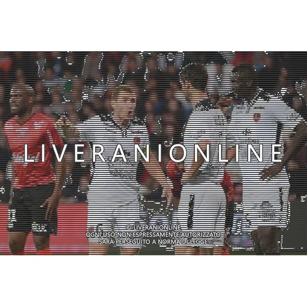 Jeremy BRECHET / David DUCOURTIOUX / Kader MANGANE - 19.09.2015 - Guingamp / Gazelec Ajaccio - 6eme journee Ligue 1 Photo : Nolwenn Le Gouic / Icon Sport AG ALDO LIVERANI SAS ONLY ITALY