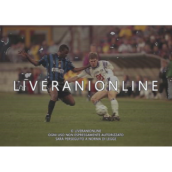 18-03-1997 QUARTI DI FINALE COPPA UEFA INTER ANDERLECHT NELLA FOTO TIBOR SELYMES -JOCELYN ANGLOMA AG ALDO LIVERANI SAS