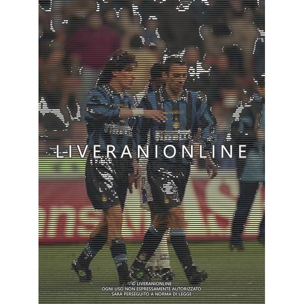 18-03-1997 QUARTI DI FINALE COPPA UEFA INTER ANDERLECHT NELLA FOTO IVAN ZAMORANO E Youri Raffi Djorkaeff AG ALDO LIVERANI SAS