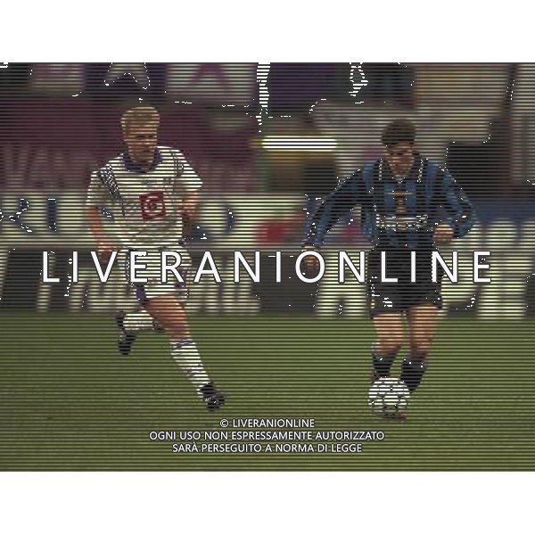 18-03-1997 QUARTI DI FINALE COPPA UEFA INTER ANDERLECHT NELLA FOTO JAVIER ZANETTI AG ALDO LIVERANI SAS