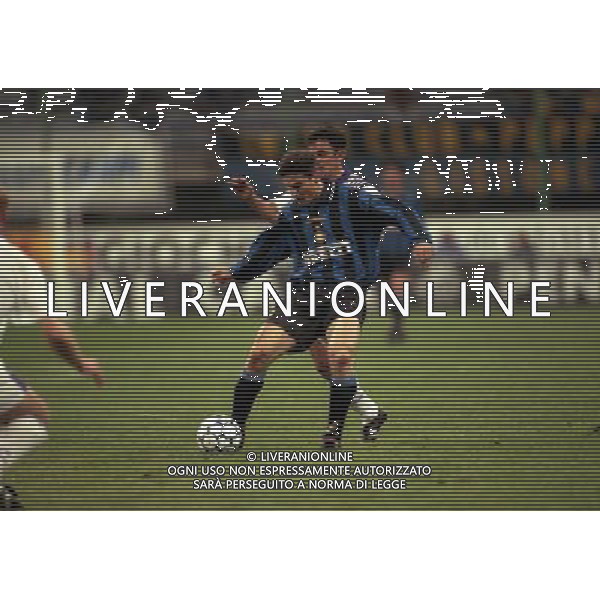 18-03-1997 QUARTI DI FINALE COPPA UEFA INTER ANDERLECHT NELLA FOTO JAVIER ZANETTI AG ALDO LIVERANI SAS
