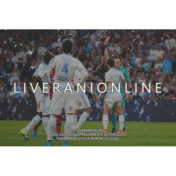 Carton Rouge Romain Alessandrini - 20.09.2015 - Marseille / Lyon - 6eme journee de Ligue 1 Photo : Alexandre Dimou / Icon Sport AG ALDO LIVERANI SAS ONLY ITALY