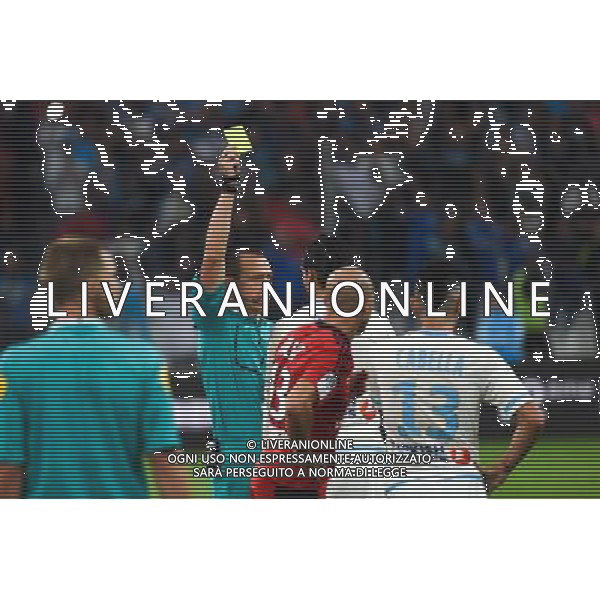Carton Jaune Karim Rekik - 20.09.2015 - Marseille / Lyon - 6eme journee de Ligue 1 Photo : Alexandre Dimou / Icon Sport AG ALDO LIVERANI SAS ONLY ITALY