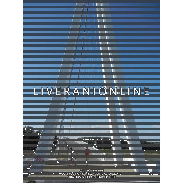 OSJEK CROAZIA 2015 NELLA FOTO IL PONTE SUL FIUME DRAVA AG ALDO LIVERANI SAS