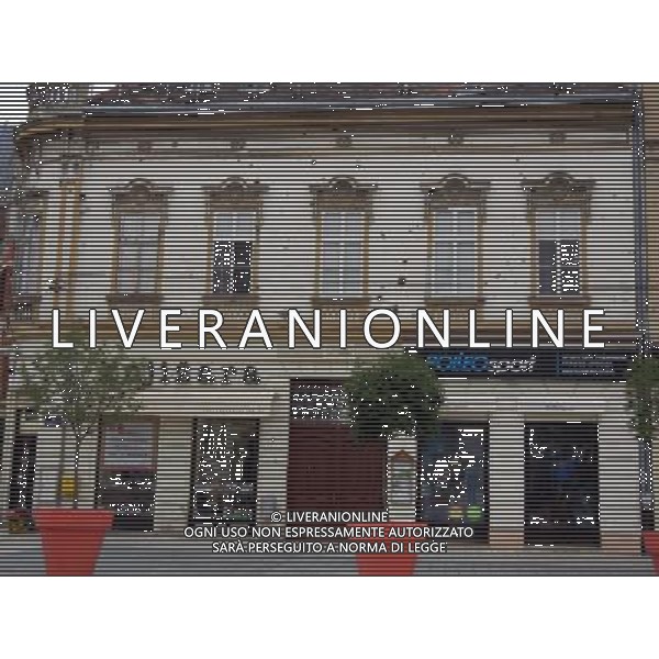 OSJEK CROAZIA 2015 NELLA FOTO PANORAMICA DELLA CITTA DI OSJEKS CON VISIBILI SUI MURI DELLE CASE ANCORA I SEGNI DELLA GUERRA CON LA SERBIA AG ALDO LIVERANI SAS