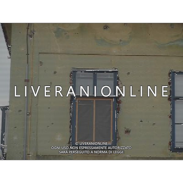 OSJEK CROAZIA 2015 NELLA FOTO PANORAMICA DELLA CITTA DI OSJEK CON VISIBILI SUI MURI DELLE CASE ANCORA I SEGNI DELLA GUERRA CON LA SERBIA AG ALDO LIVERANI SAS