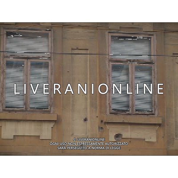 OSJEK CROAZIA 2015 NELLA FOTO PANORAMICA DELLA CITTA DI OSJEK CON VISIBILI SUI MURI DELLE CASE ANCORA I SEGNI DELLA GUERRA CON LA SERBIA AG ALDO LIVERANI SAS