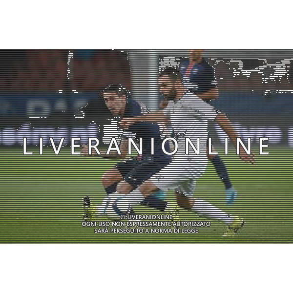 Angel DI MARIA / Laurent DOS SANTOS - 22.09.2015 - PSG / Guingamp - 7eme journee Ligue 1 Photo : Nolwenn Le Gouic / Icon Sport /AGENZIA ALDO LIVERANI Sas - ITALY ONLY - EDITORIAL USE ONLY