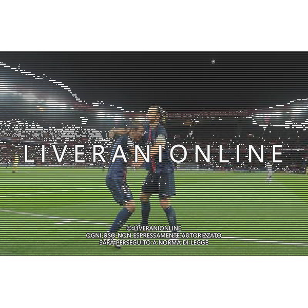 joie Angel DI MARIA / Zlatan IBRAHIMOVIC - 22.09.2015 - PSG / Guingamp - 7eme journee Ligue 1 Photo : Nolwenn Le Gouic / Icon Sport /AGENZIA ALDO LIVERANI Sas - ITALY ONLY - EDITORIAL USE ONLY