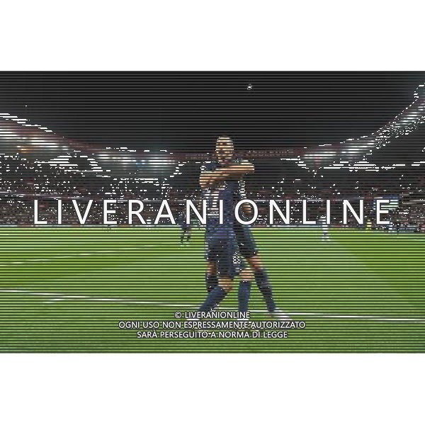 joie Angel DI MARIA / Zlatan IBRAHIMOVIC - 22.09.2015 - PSG / Guingamp - 7eme journee Ligue 1 Photo : Nolwenn Le Gouic / Icon Sport /AGENZIA ALDO LIVERANI Sas - ITALY ONLY - EDITORIAL USE ONLY
