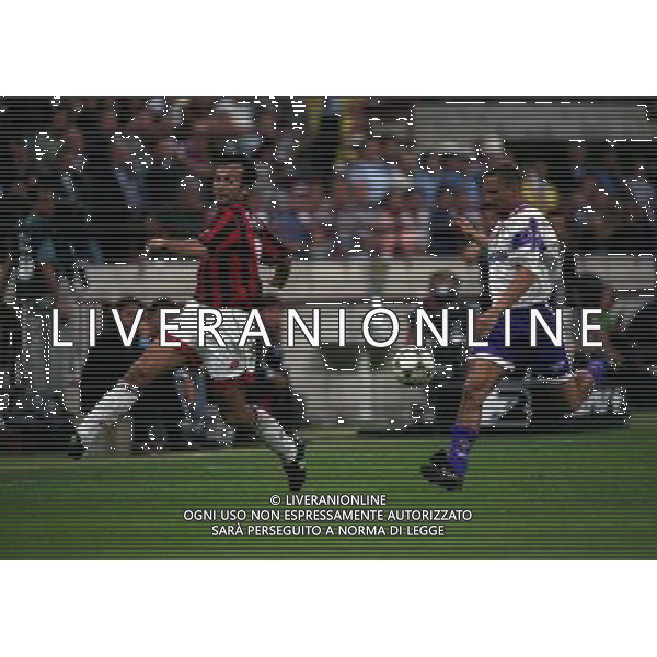 MILANO 25-08-1996 SUPERCOPPA ITALIANA MILAN FIORENTINA NELLA FOTO DEJAN SAVICEVIC E SANDRO COIS AG ALDO LIVERANI SAS