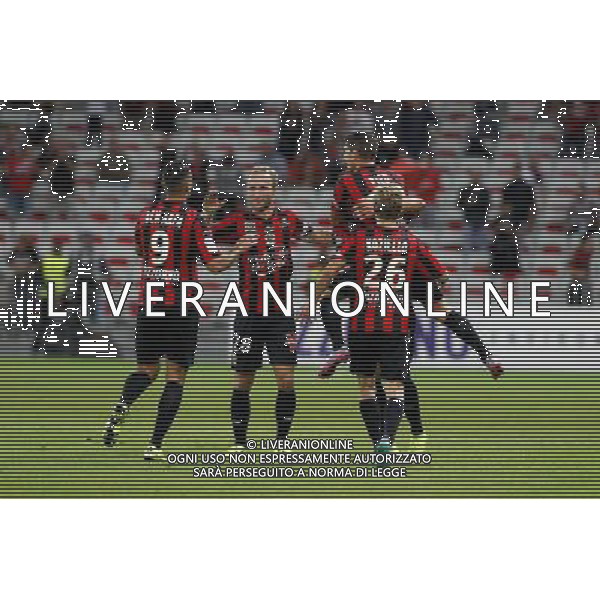 Joie Valere Germain / Hatem Ben Arfa - 23.09.2015 - Nice / Bordeaux - 7eme journee de Ligue 1 Photo : Sebastien Nogier / Icon Sport /AGENZIA ALDO LIVERANI Sas - ITALY ONLY - EDITORIAL USE ONLY