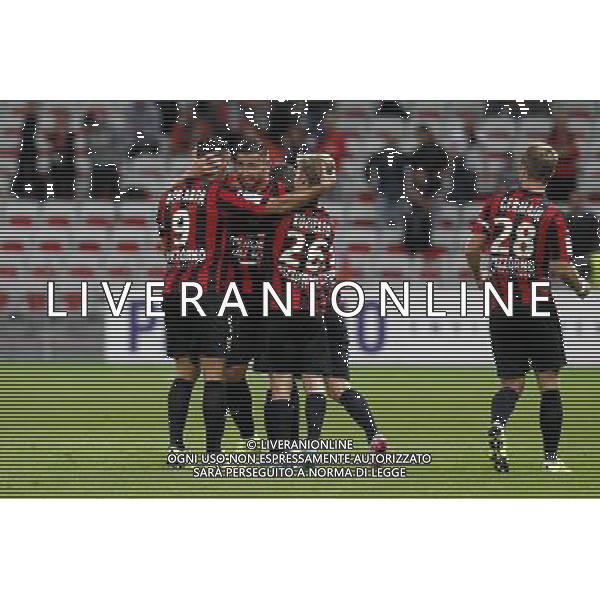 Joie Hatem Ben Arfa / Mickael Le Bihan - 23.09.2015 - Nice / Bordeaux - 7eme journee de Ligue 1 Photo : Sebastien Nogier / Icon Sport /AGENZIA ALDO LIVERANI Sas - ITALY ONLY - EDITORIAL USE ONLY