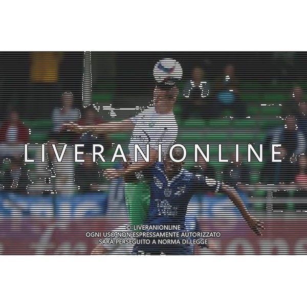 Romain HAMOUMA / Anele Calvin NGCONGCA - 23.09.2015 - Troyes / Saint Etienne - 7eme journee Ligue 1 Photo : Nolwenn Le Gouic / Icon Sport /AGENZIA ALDO LIVERANI Sas - ITALY ONLY - EDITORIAL USE ONLY