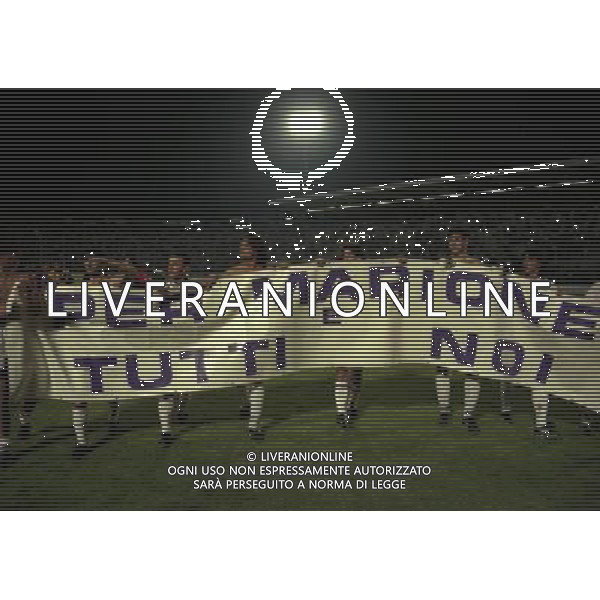 18-05-1996 BERGAMO ATALANTA FIORENTINA FINALE DI COPPA ITALIA NELLA FOTO STRISCIONE PER MARIO CECCHI GORI AG ALDO LIVERANI SAS