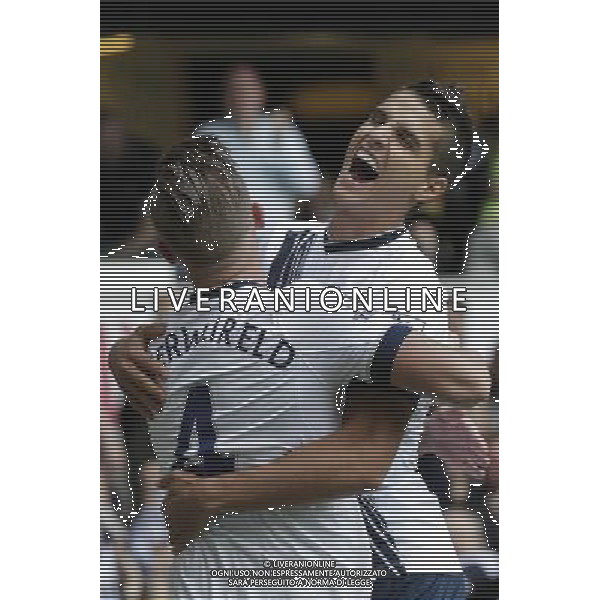 Tottenham Hotspur\'s Toby Alderweireld celebrates scoring his sides second goal with Erik Lamela (right) Photographer Craig Mercer/CameraSport Football - Barclays Premiership - Tottenham Hotspur v Manchester City - Saturday 26th September 2015 - White Hart Lane - London © CameraSport - 43 Linden Ave. Countesthorpe. Leicester. England. LE8 5PG - Tel: +44 (0) 116 277 4147 - admin@camerasport.com - www.camerasport.com AG ALDO LIVERANI SAS ONLY ITALY