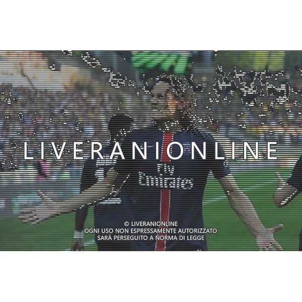 joie Edinson CAVANI - 26.09.2015 - Nantes / PSG - 8eme journee Ligue 1 Photo : Nolwenn Le Gouic / Icon Sport /AGENZIA ALDO LIVERANI Sas - ITALY ONLY - EDITORIAL USE ONLY