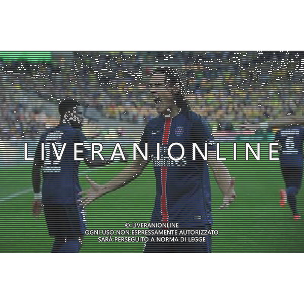 joie Edinson CAVANI - 26.09.2015 - Nantes / PSG - 8eme journee Ligue 1 Photo : Nolwenn Le Gouic / Icon Sport /AGENZIA ALDO LIVERANI Sas - ITALY ONLY - EDITORIAL USE ONLY