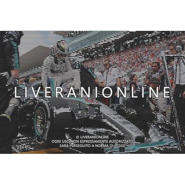 Lewis Hamilton (GBR) Mercedes AMG F1 W06 on the grid. 27.09.2015. Formula 1 World Championship, Rd 14, Japanese Grand Prix, Suzuka, Japan, Race Day. AG ALDO LIVERANI SAS ONLY ITALY