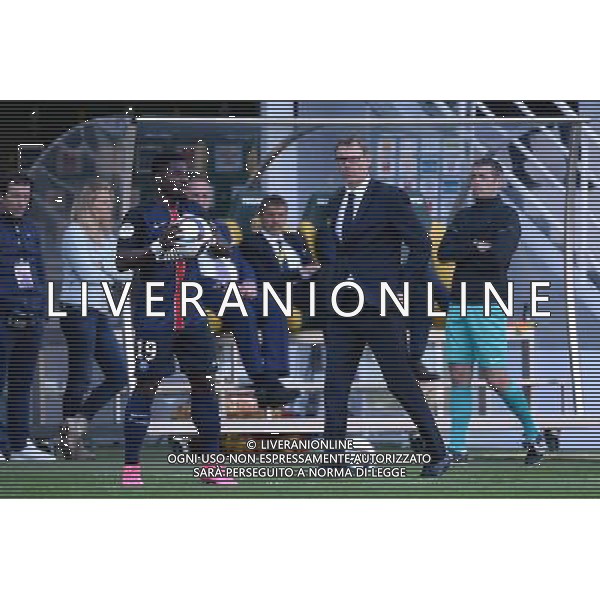 Laurent BLANC / Serge AURIER - 26.09.2015 - Nantes / PSG - 8eme journee Ligue 1 Photo : Nolwenn Le Gouic / Icon Sport AG ALDO LIVERANI SAS ONLY ITALY