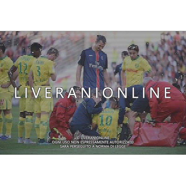 Zlatan IBRAHIMOVIC / Yacine BAMMOU - 26.09.2015 - Nantes / PSG - 8eme journee Ligue 1 Photo : Nolwenn Le Gouic / Icon Sport AG ALDO LIVERANI SAS ONLY ITALY