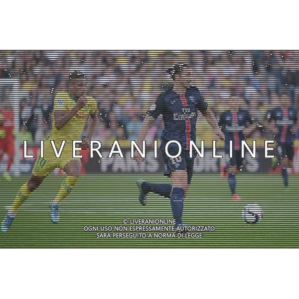 Zlatan IBRAHIMOVIC / Yacine BAMMOU - 26.09.2015 - Nantes / PSG - 8eme journee Ligue 1 Photo : Nolwenn Le Gouic / Icon Sport AG ALDO LIVERANI SAS ONLY ITALY