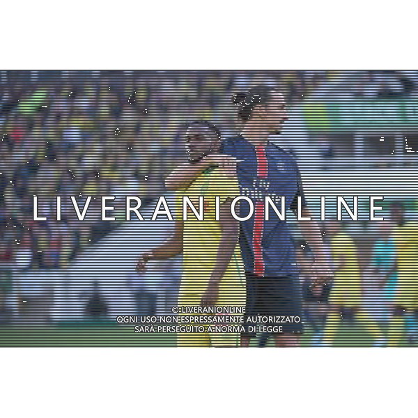 Zlatan IBRAHIMOVIC / Wilfried MOIMBE - 26.09.2015 - Nantes / PSG - 8eme journee Ligue 1 Photo : Nolwenn Le Gouic / Icon Sport AG ALDO LIVERANI SAS ONLY ITALY