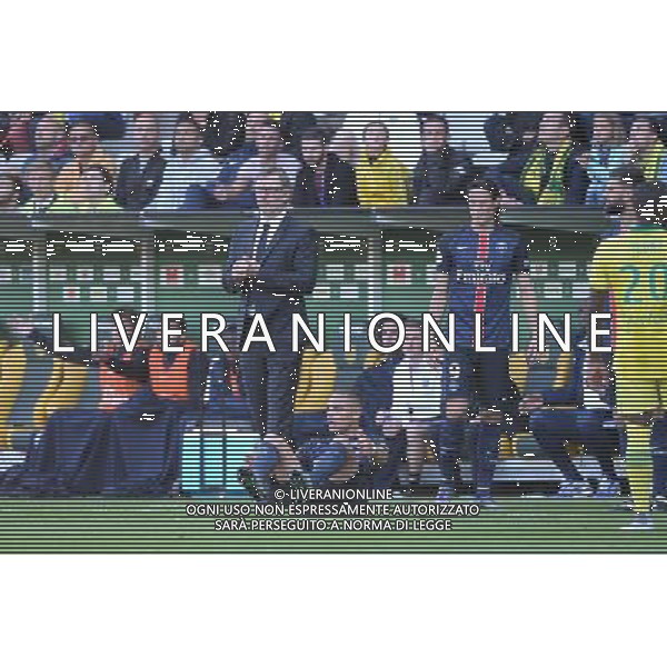 Laurent BLANC / Edinson CAVANI / Layvin KURZAWA - 26.09.2015 - Nantes / PSG - 8eme journee Ligue 1 Photo : Nolwenn Le Gouic / Icon Sport AG ALDO LIVERANI SAS ONLY ITALY