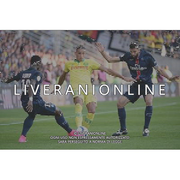 Yacine BAMMOU / Thiago MOTTA - 26.09.2015 - Nantes / PSG - 8eme journee Ligue 1 Photo : Nolwenn Le Gouic / Icon Sport AG ALDO LIVERANI SAS ONLY ITALY