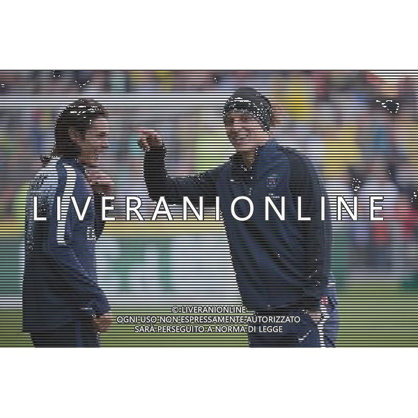 Edinson CAVANI / David LUIZ - 26.09.2015 - Nantes / PSG - 8eme journee Ligue 1 Photo : Nolwenn Le Gouic / Icon Sport AG ALDO LIVERANI SAS ONLY ITALY