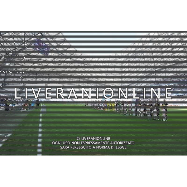 Entree des joueurs / huis clos partiel / Tribune vide - 27.09.2015 - Marseille / Angers - 8eme journee de Ligue 1 Photo : Gaston Petrelli / Icon Sport AG ALDO LIVERANI SAS ONLY ITALY