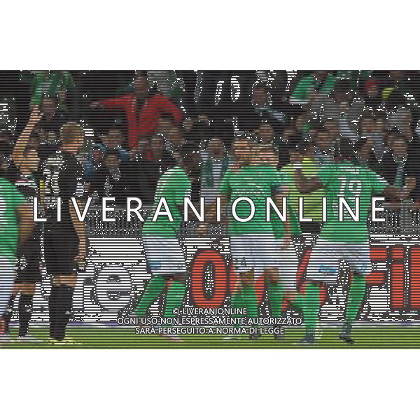 JOIE DE LoIc PERRIN - 27.09.2015 - Saint Etienne / Nice - 8eme journee de Ligue 1 Photo : Jean Paul Thomas / Icon Sport AG ALDO LIVERANI SAS ONLY ITALY