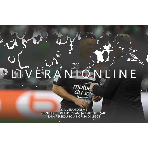 Hatem BEN ARFA / Claude PUEL - 27.09.2015 - Saint Etienne / Nice - 8eme journee de Ligue 1 Photo : Jean Paul Thomas / Icon Sport AG ALDO LIVERANI SAS ONLY ITALY
