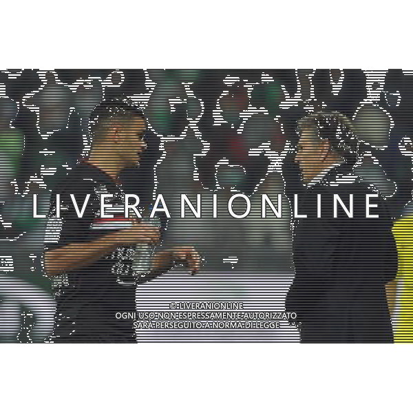 Hatem BEN ARFA / Claude PUEL - 27.09.2015 - Saint Etienne / Nice - 8eme journee de Ligue 1 Photo : Jean Paul Thomas / Icon Sport AG ALDO LIVERANI SAS ONLY ITALY
