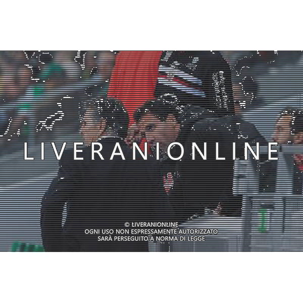 Claude PUEL / Frederic GIORIA - 27.09.2015 - Saint Etienne / Nice - 8eme journee de Ligue 1 Photo : Jean Paul Thomas / Icon Sport AG ALDO LIVERANI SAS ONLY ITALY