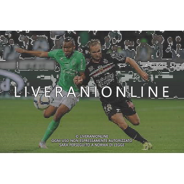 Pierre Yves POLOMAT / Valere GERMAIN - 27.09.2015 - Saint Etienne / Nice - 8eme journee de Ligue 1 Photo : Jean Paul Thomas / Icon Sport AG ALDO LIVERANI SAS ONLY ITALY